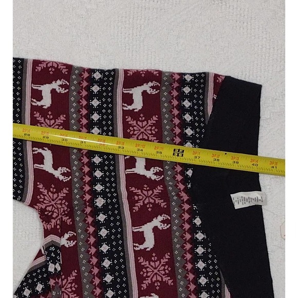 PINK ROSE knit jogger Leggings Womens Small S red black reindeer christmas - Picture 5 of 5